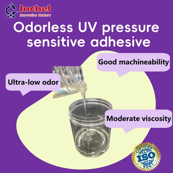 Odorless UV pressure sensitive adhesive