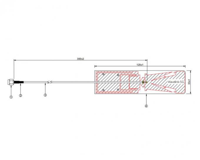 SMA Connector 698 - 5000MHz 5G LTE PCB Antenna With RG316 Cable