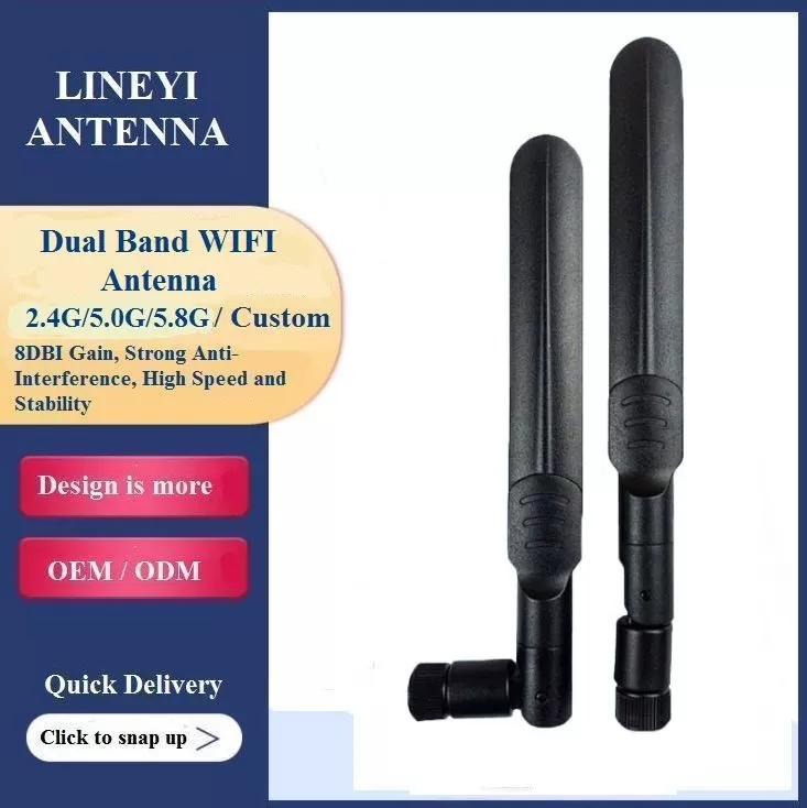 2.4G 5G 5.8G Dual Frequency 8dbi High Gain Omnidirectional Antenna