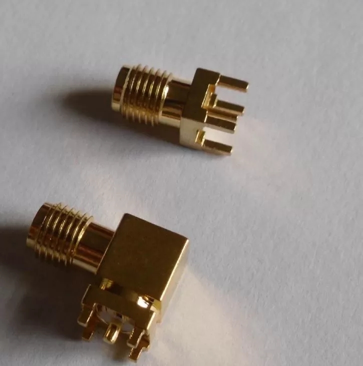 SMA Quad 90 180 Degree Seat RF Connector With PTFE Insulator
