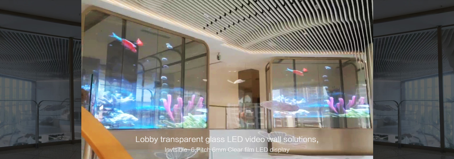 Invisible-6 Hangzhou Lobby glass video wall solutions