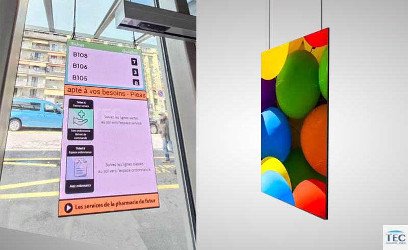 Commercial window glass advertising video wall solutions, COBIt-1.2, 1.2mm High brightness UHD video screen showcase