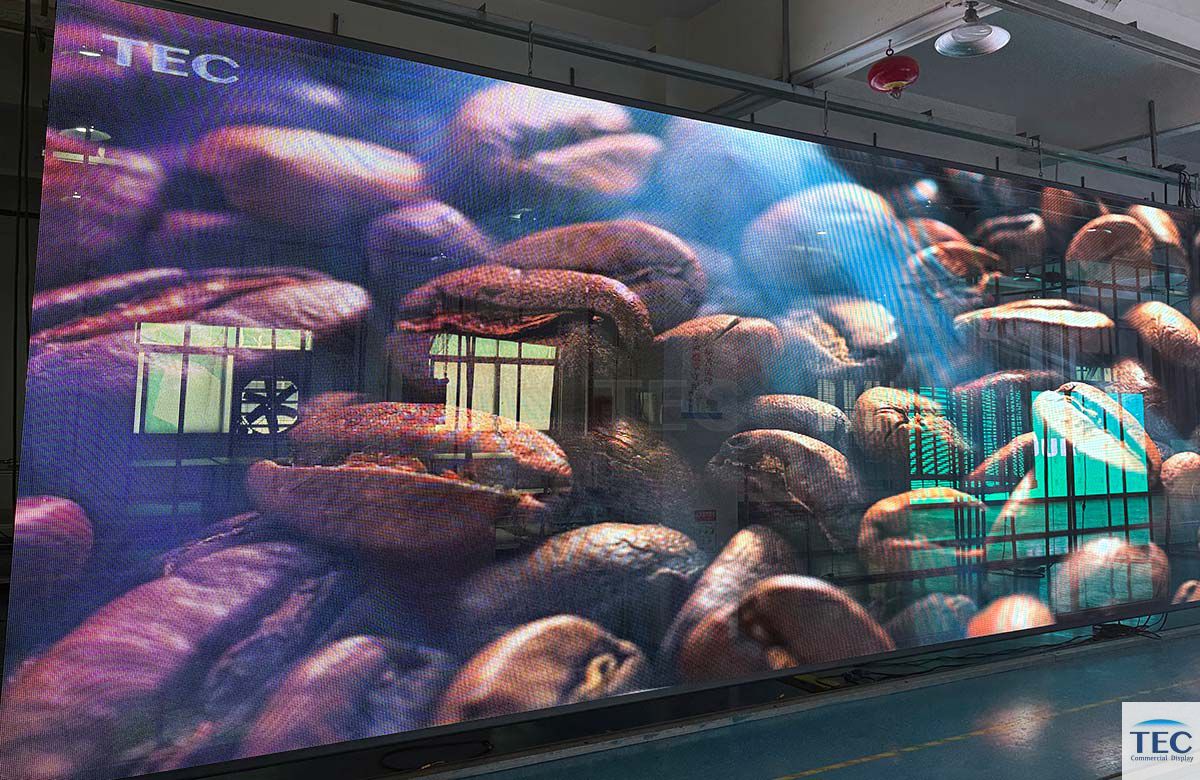 Mirage series Transparent 3D Grid LED Video screen various applications: stacking feet setup, hanging poster, pasting-on glass