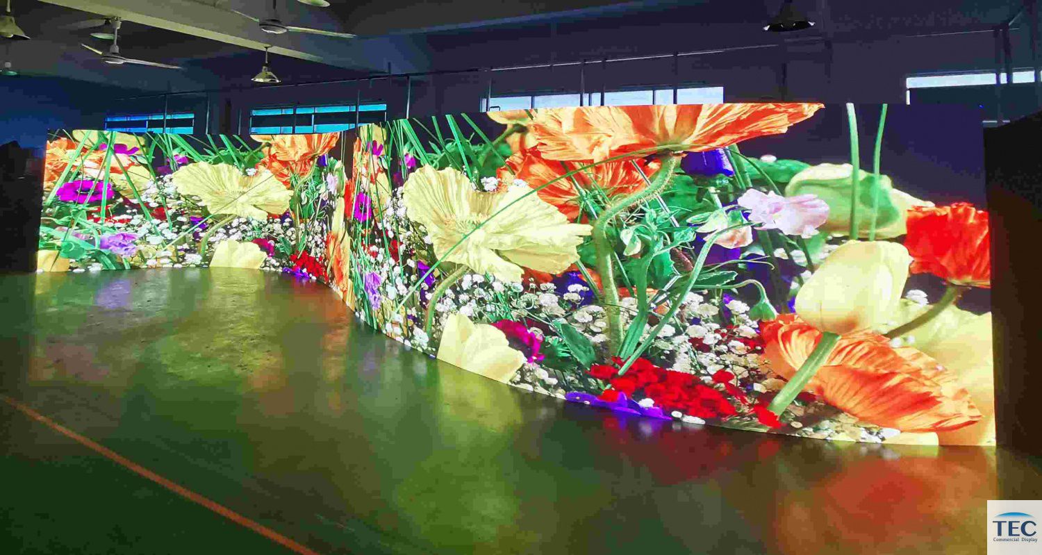 curving small pixel pitch led vvideo wall