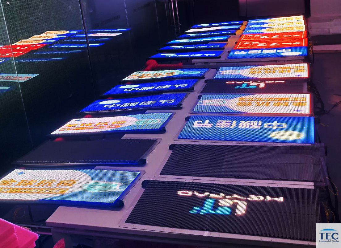 2.6mm taxi led sign, transparent led pasted screen 1