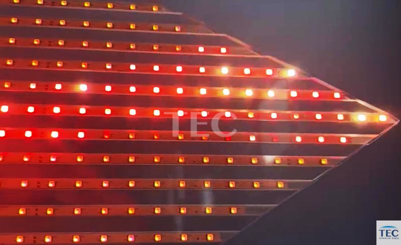 Skyline-10, P10mm Outdoor Transparent Film Glass Adhesive LED media facade Screen