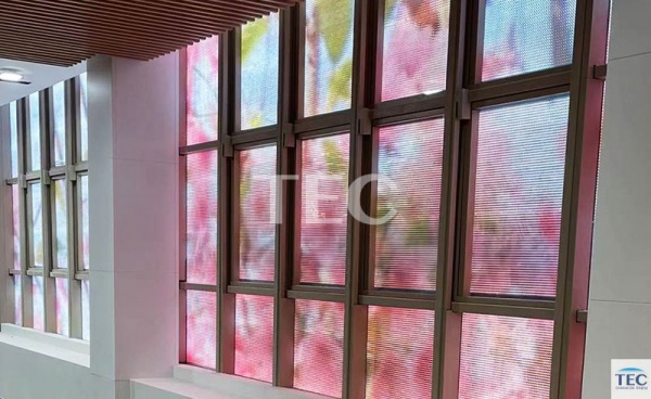 Skyline-16, P16mm Outdoor Clear Film Glass Adhesive LED Window Glass Video Display