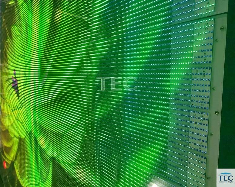 Skyline-5, P5/10mm Fine Pitch Transparent Glass Adhesive Film LED Video Window Glass Display