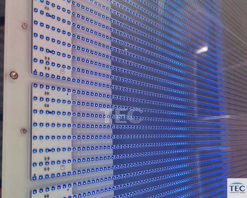Skyline-5, P5/10mm Fine Pitch Transparent Glass Adhesive Film LED Video Window Glass Display