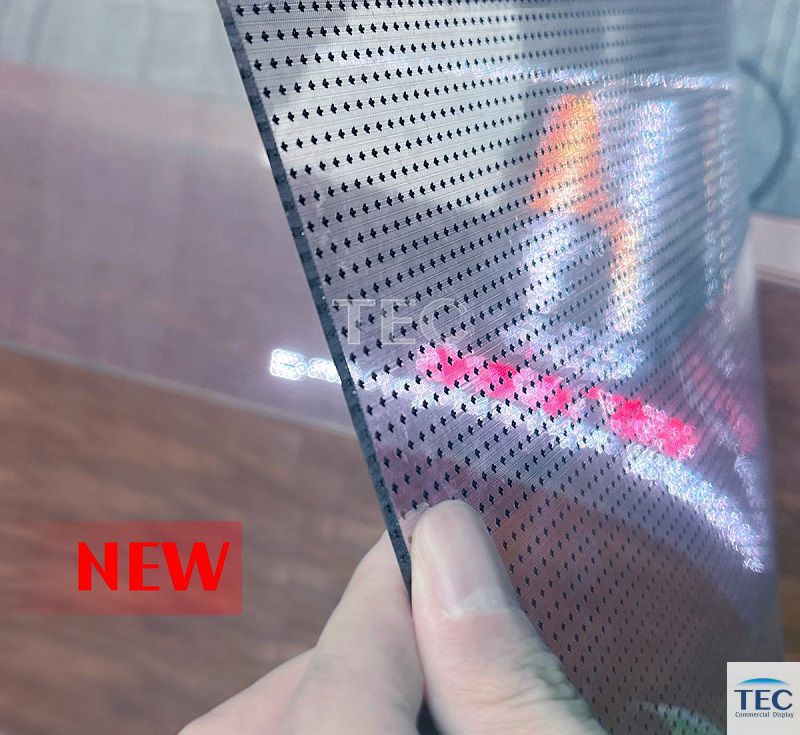 Invisible-3.9, P3.9/7.8mm Crystal Transparent Glass Adhesive Film LED Display, See-through window LED video solutions