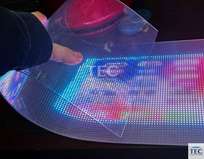 Invisible-3.9, P3.9/7.8mm Crystal Transparent Glass Adhesive Film LED Display, See-through window LED video solutions