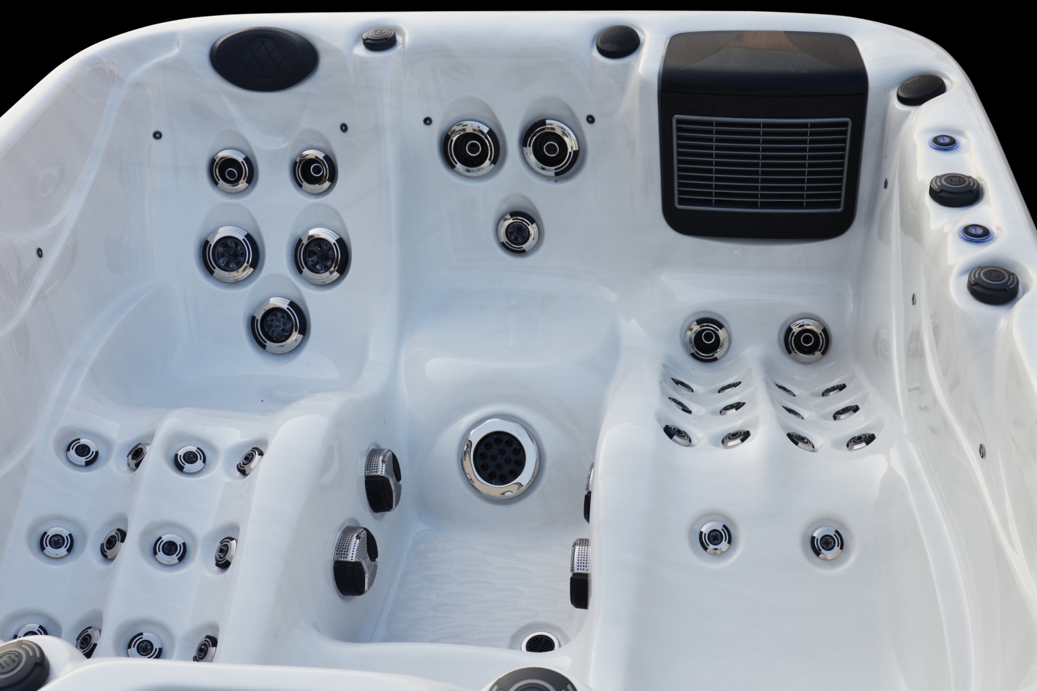SR8104B 2-4 Person Luxury Square Spa with 51 Jets 2x2.0HP Pumps and Balboa Control System