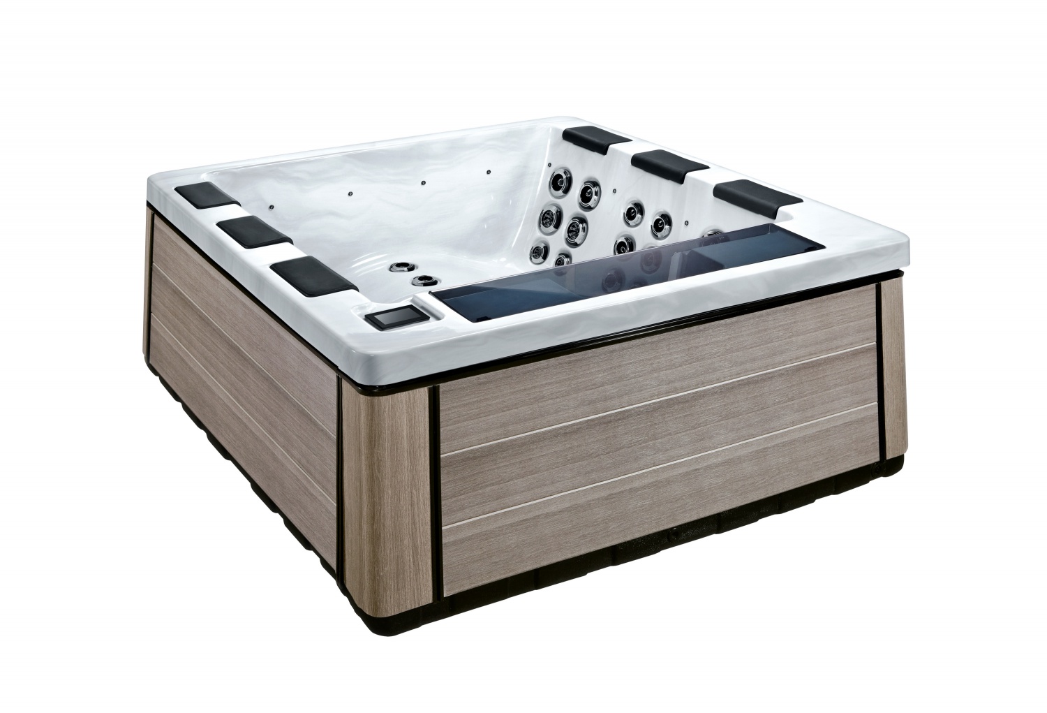 SR8116B Outdoor Hot Tub 4-6 Person with Water Level LED Lights Shell Insulation and Nordic Cover Included