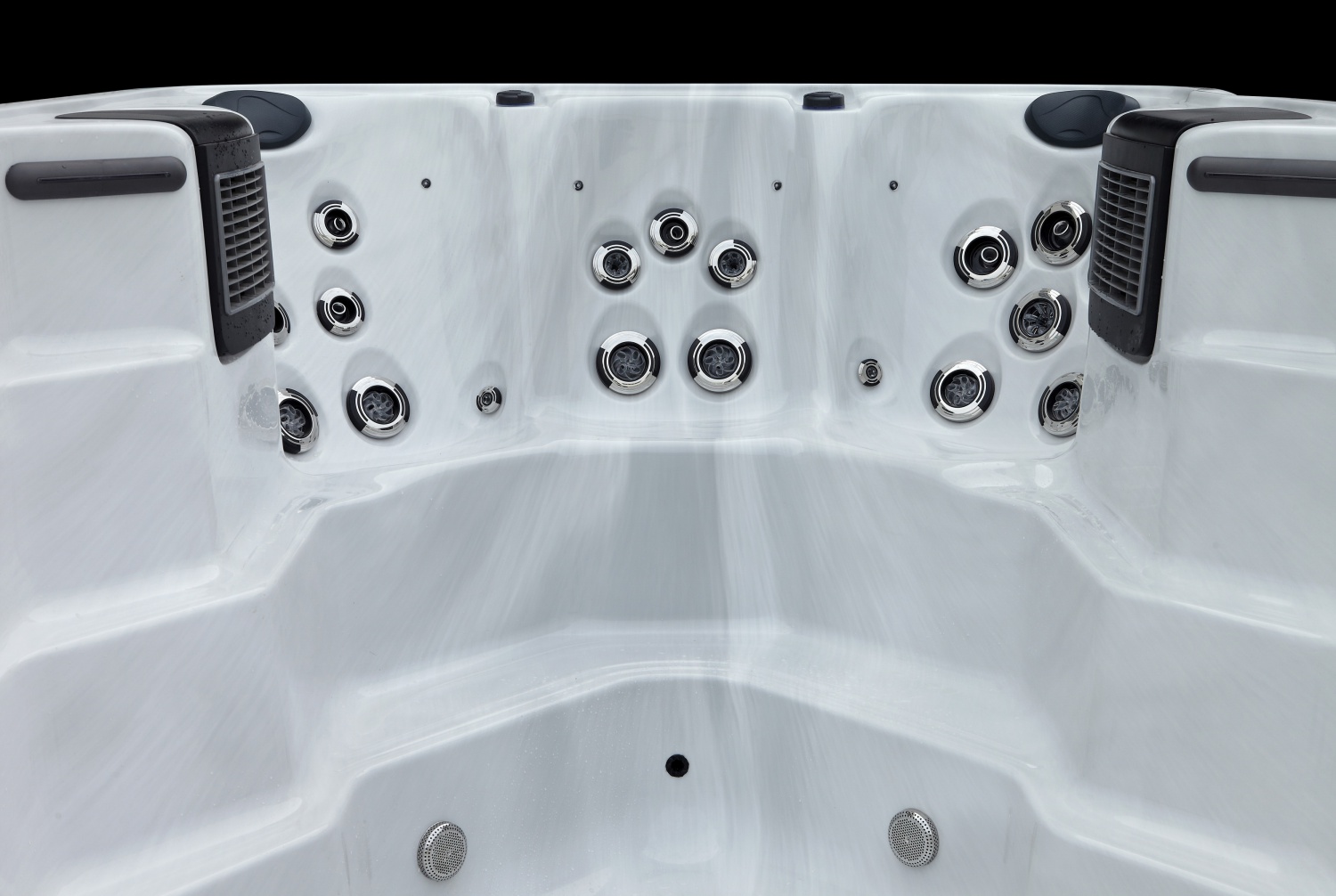 Compact Swim Spa SR8801B 3 Person Lounge with 3 Super Size U-Shape Swim Jets and LED Waterfall