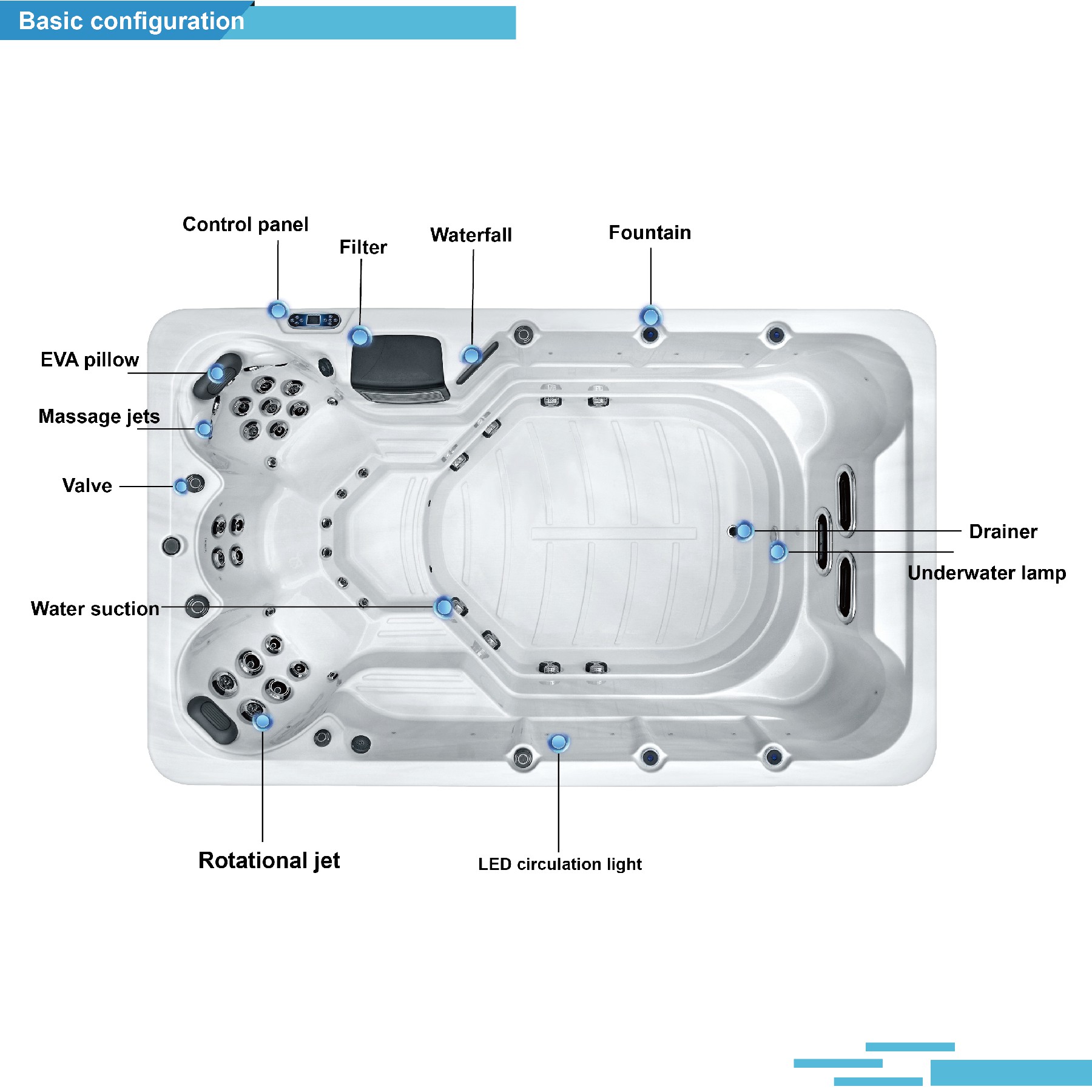 Sunrans SR8804B Hot Seller Exercise Swim Spas For Sale Swimming Endless Pools With Fitness System