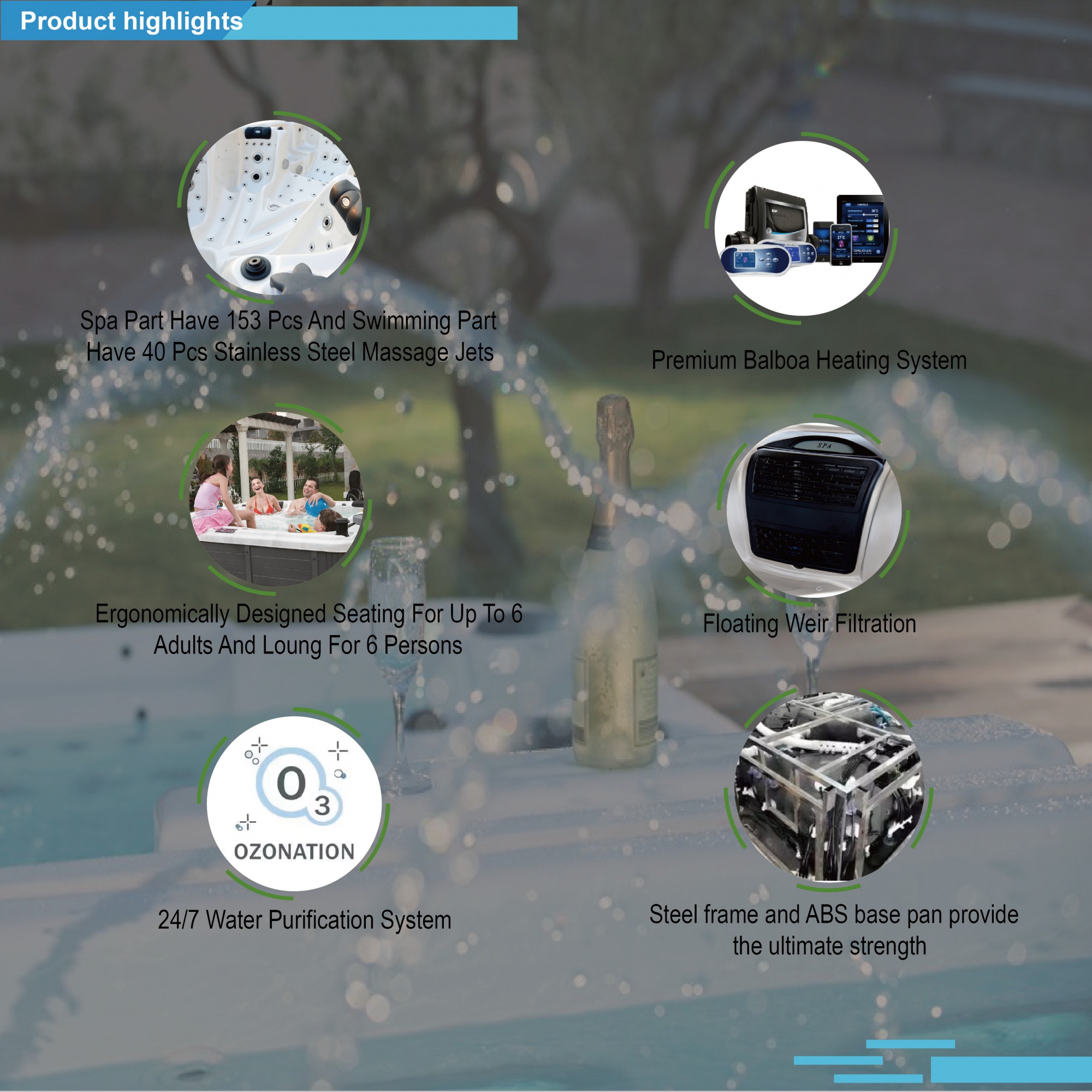 Sunrans SR8805B Backyard Swim Spa For Sale Swimming Pool With Fitness System