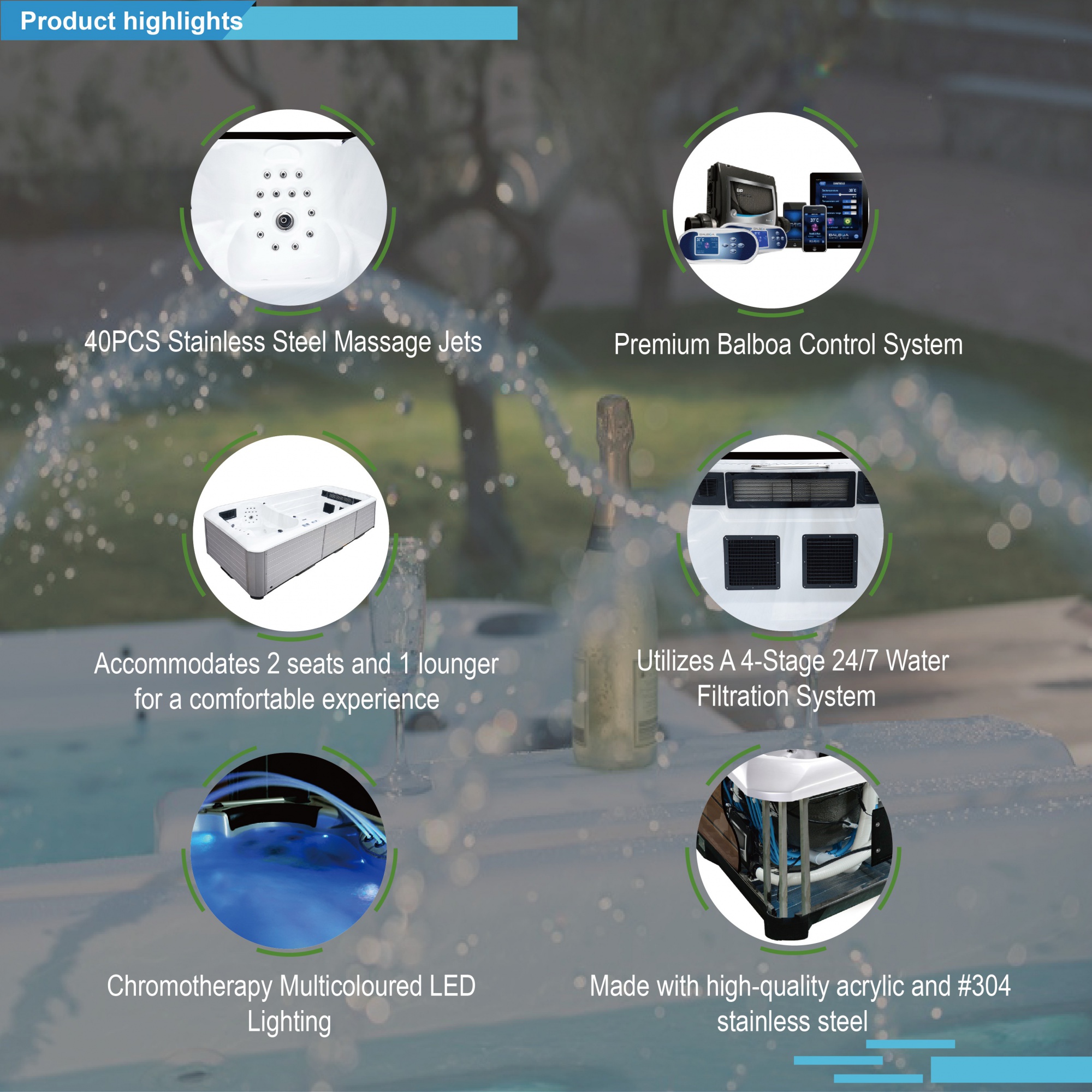 Model SR820A Outdoor Spa and Swimming Pool Combo
