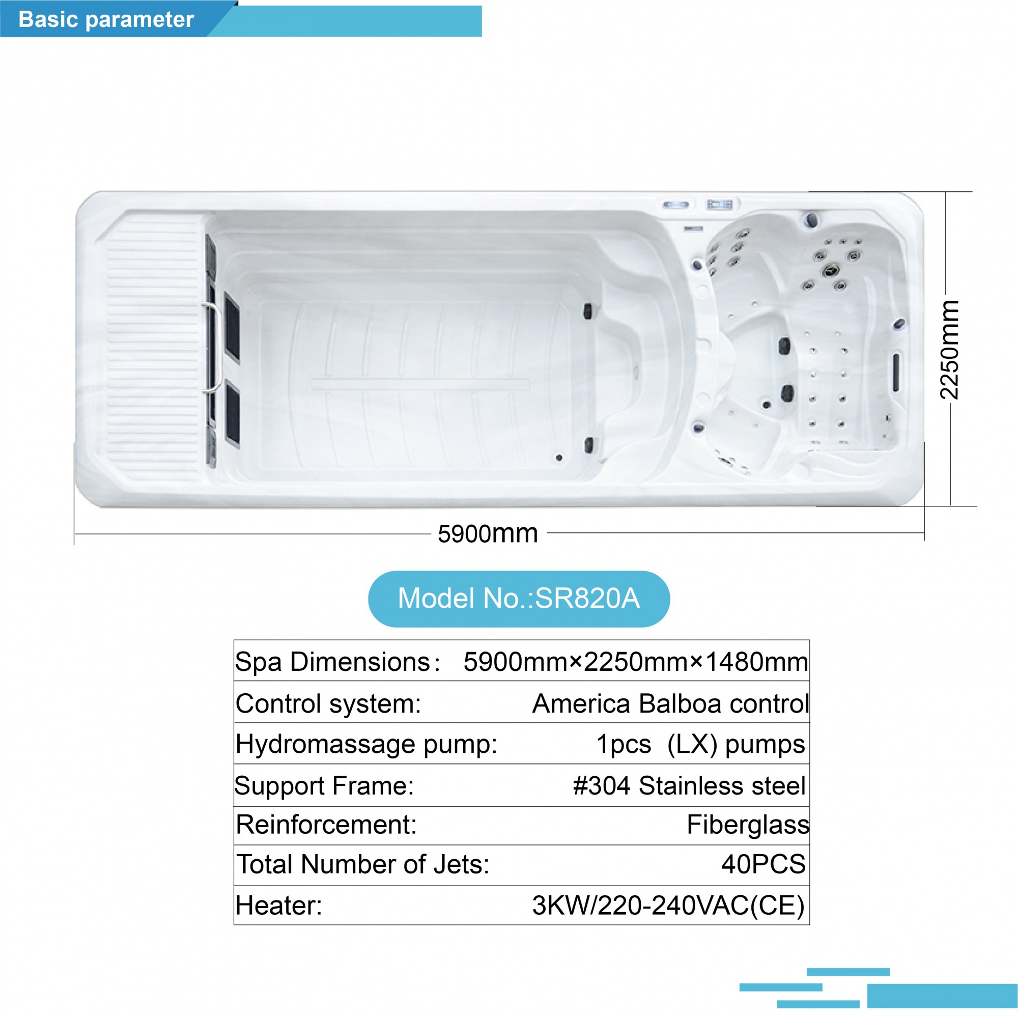 Model SR820A Outdoor Spa and Swimming Pool Combo