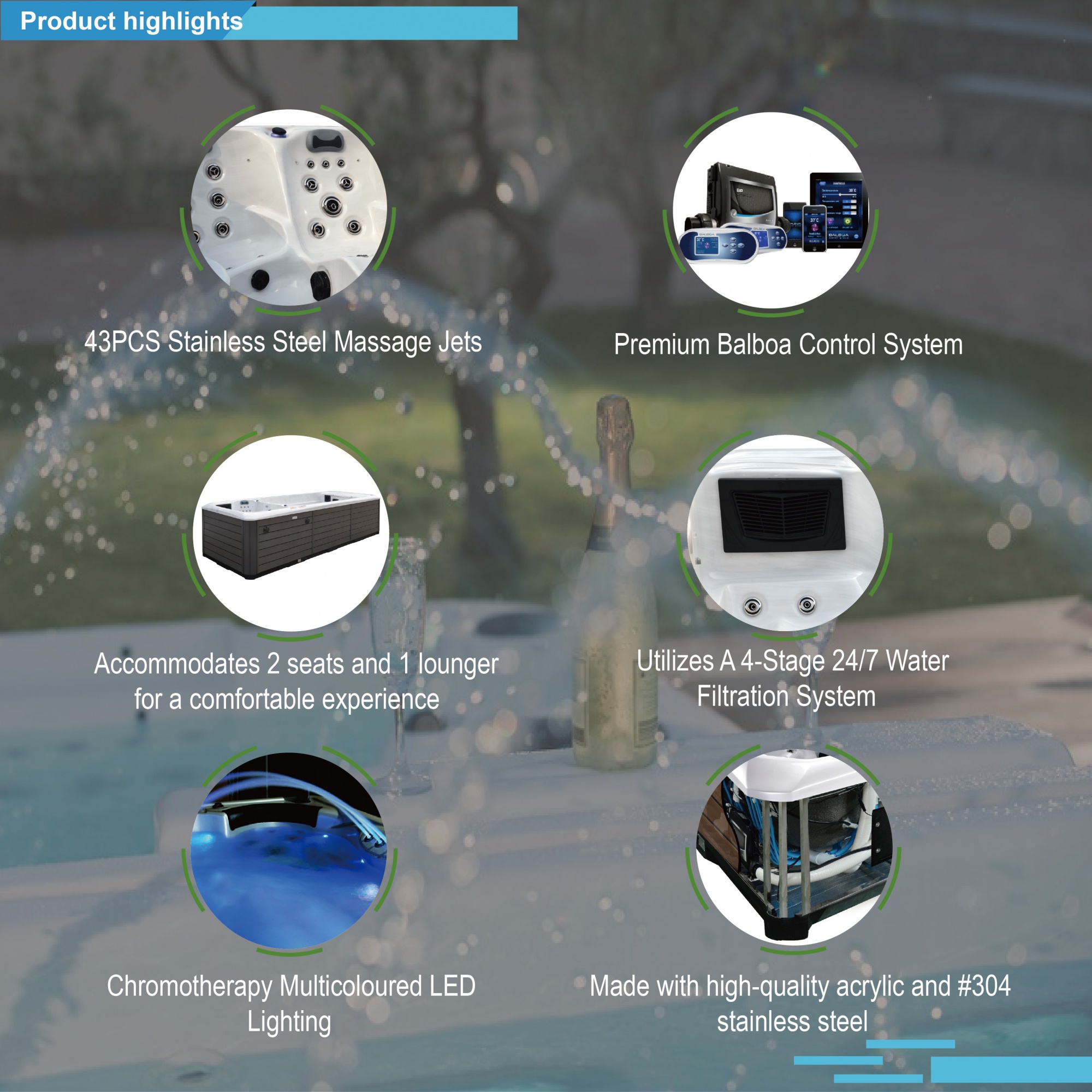 Model SR820B Spa and Swimming Pool Combo for Relaxation and Fitness