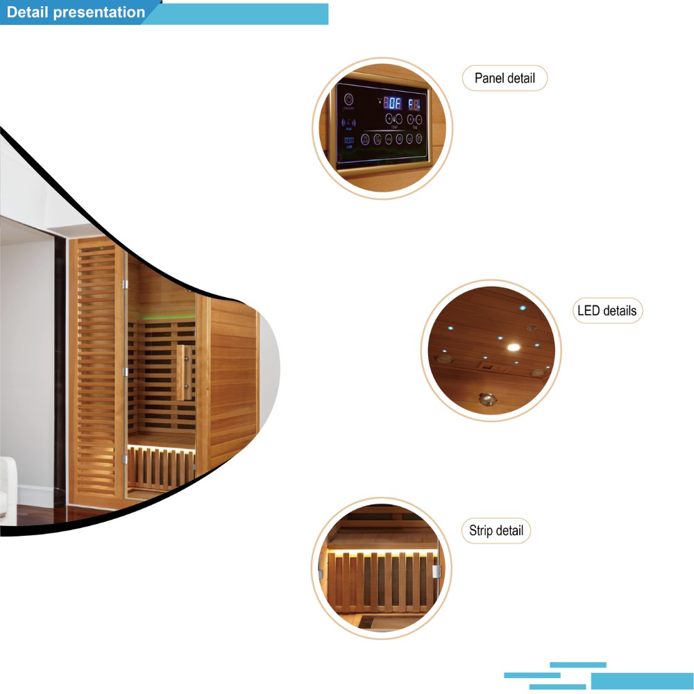 Infrared Sauna Room with Canadian Hemlock Wood and Android Control System – Model SR1112