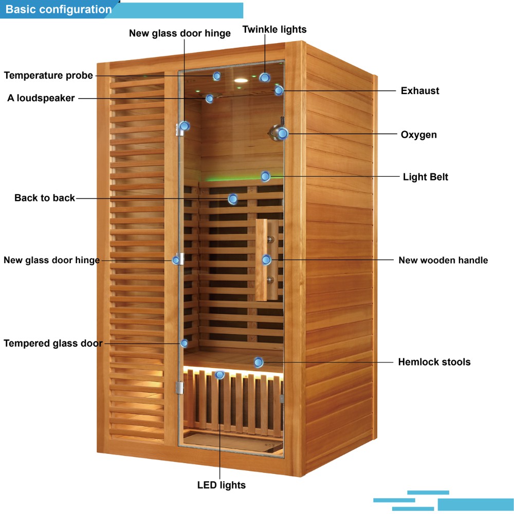 Infrared Sauna Room with Canadian Hemlock Wood and Android Control System – Model SR1112