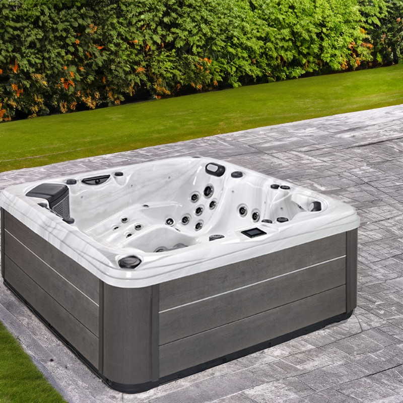 Chinese Hot Tub Manufacturers 6 Person Out Door Hot Tub With 63pcs Jets Luxury American Arylic Balboa Hot Tub For Backyard SR8175