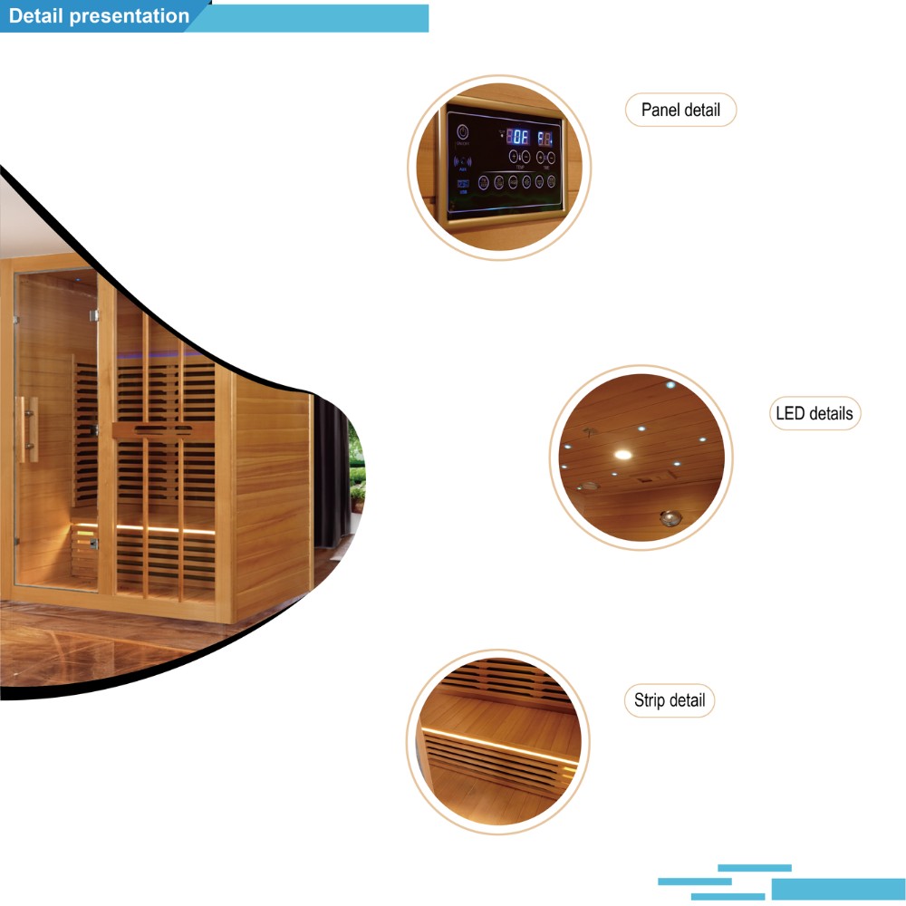 Infrared Sauna Room with Canadian Hemlock Wood – Model SR1111