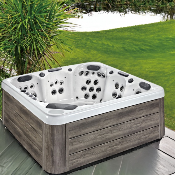 Luxurious SR8112B Outdoor Hot Tub with Waterfall and Fountain Features