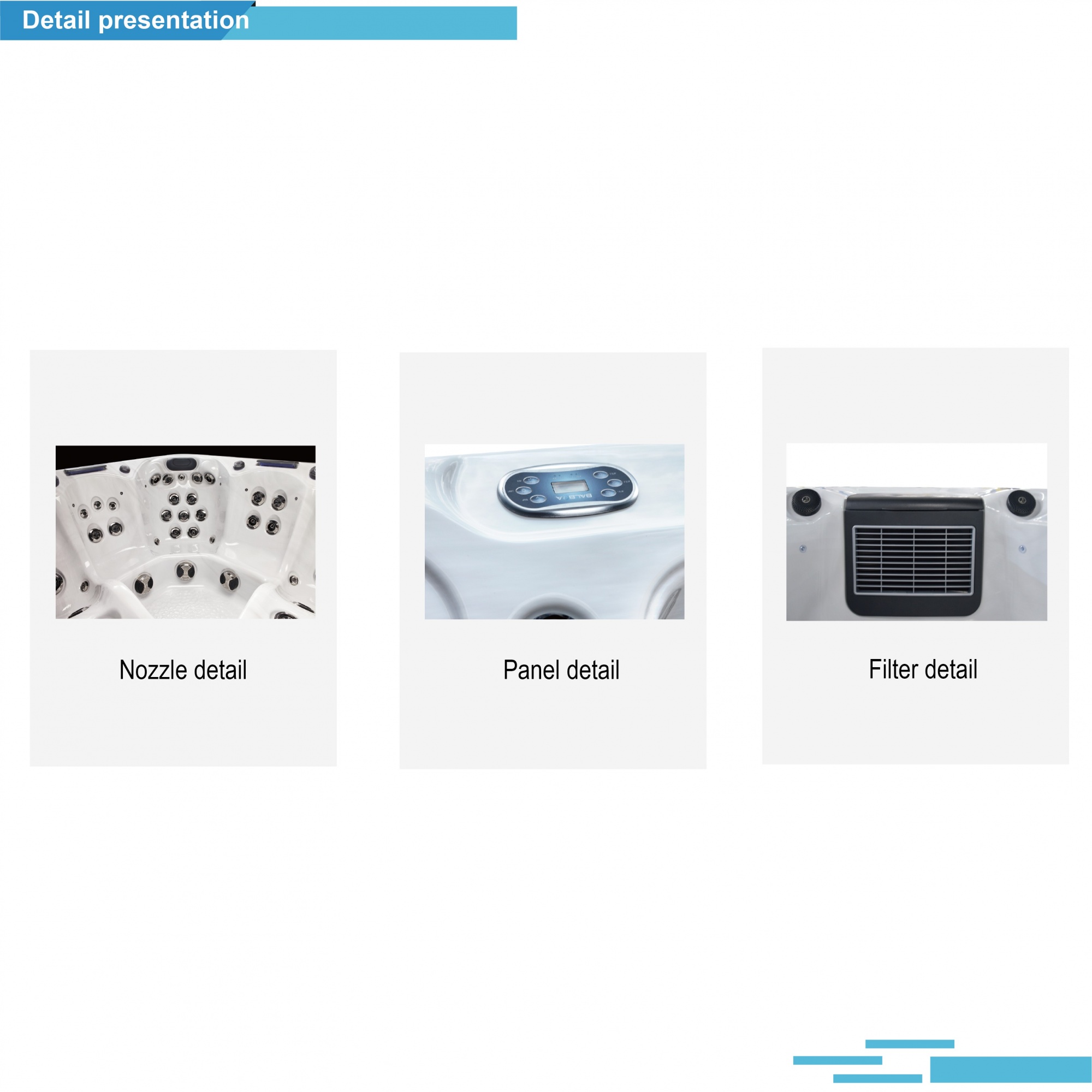 Luxury Outdoor Hot Tub SR8113B with 3 Seats and 2 Loungers