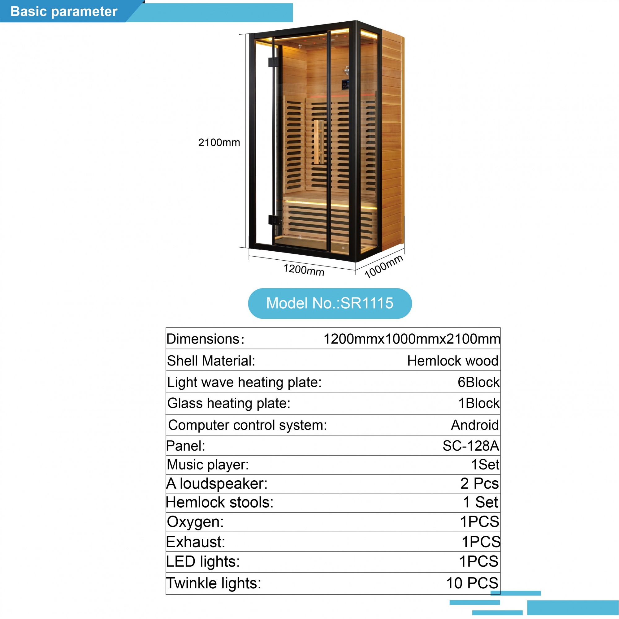 Experience Wellness with the SR1115 Infrared Sauna Room - Canadian Hemlock & Advanced Features