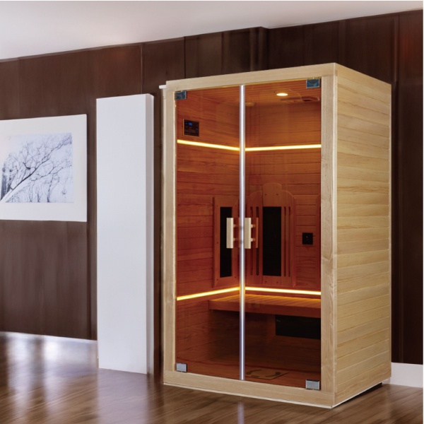 SR1118 Wooden Infrared Sauna 2 Person Mini Wooden Backyard High Tech Health Infrared Sauna With Computer Control Panel