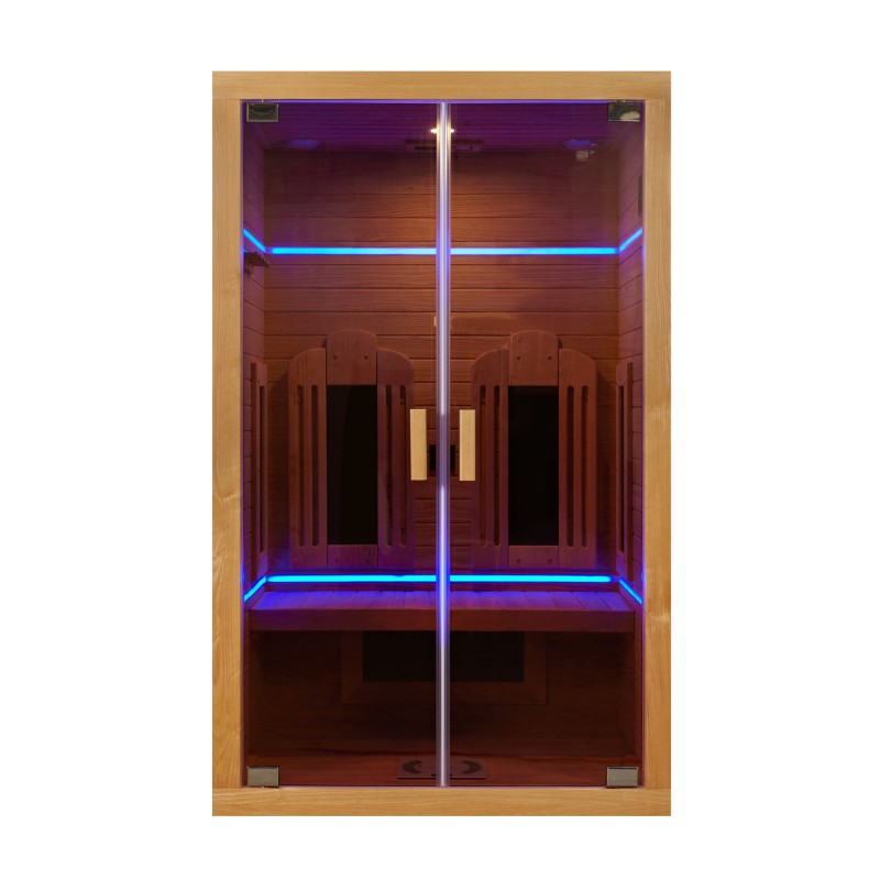 SR1118 Wooden Infrared Sauna 2 Person Mini Wooden Backyard High Tech Health Infrared Sauna With Computer Control Panel