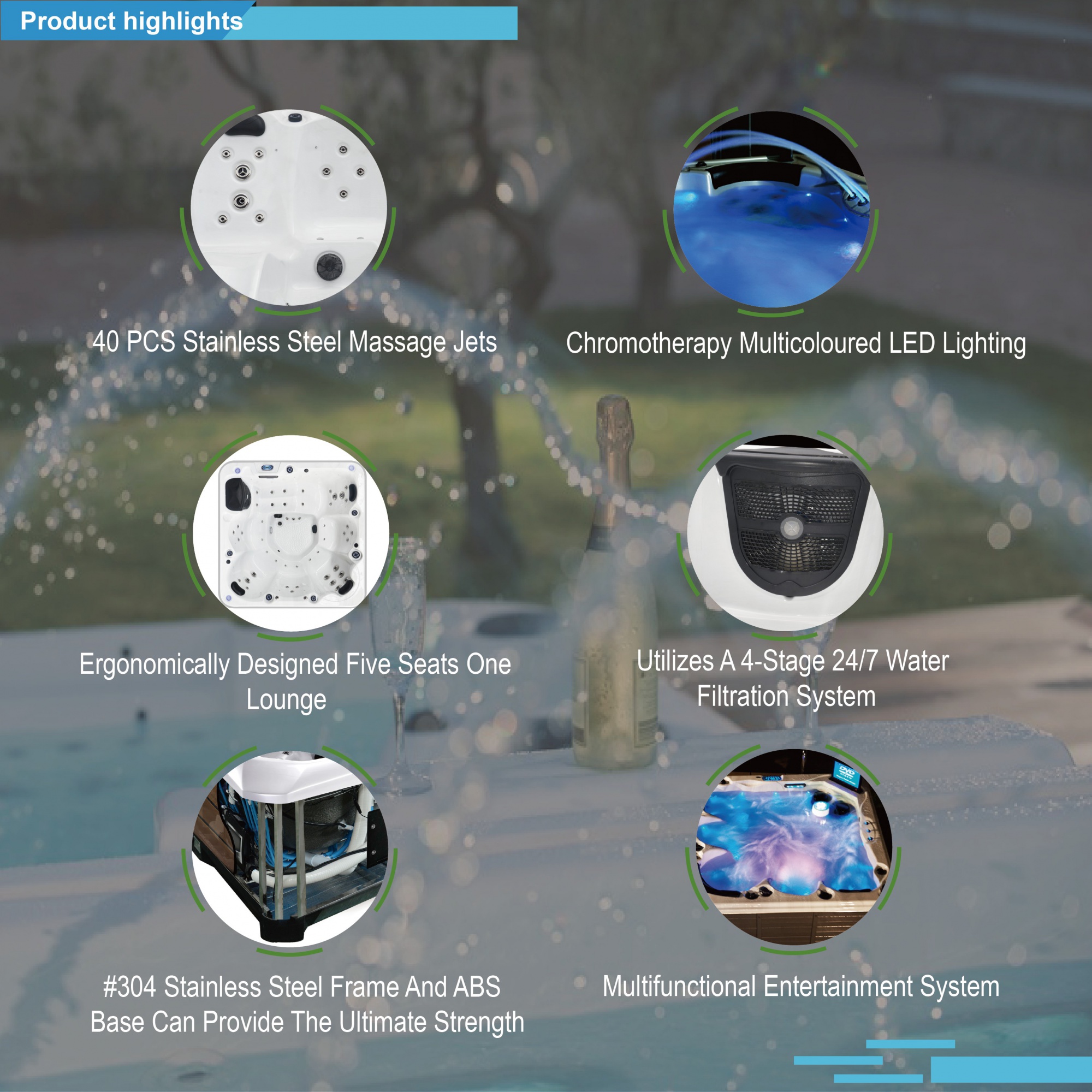 SunRans SR810C Plug & Play 6-Person Hot Tub – 40 Jets, Balboa Controls & Energy-Efficient Design