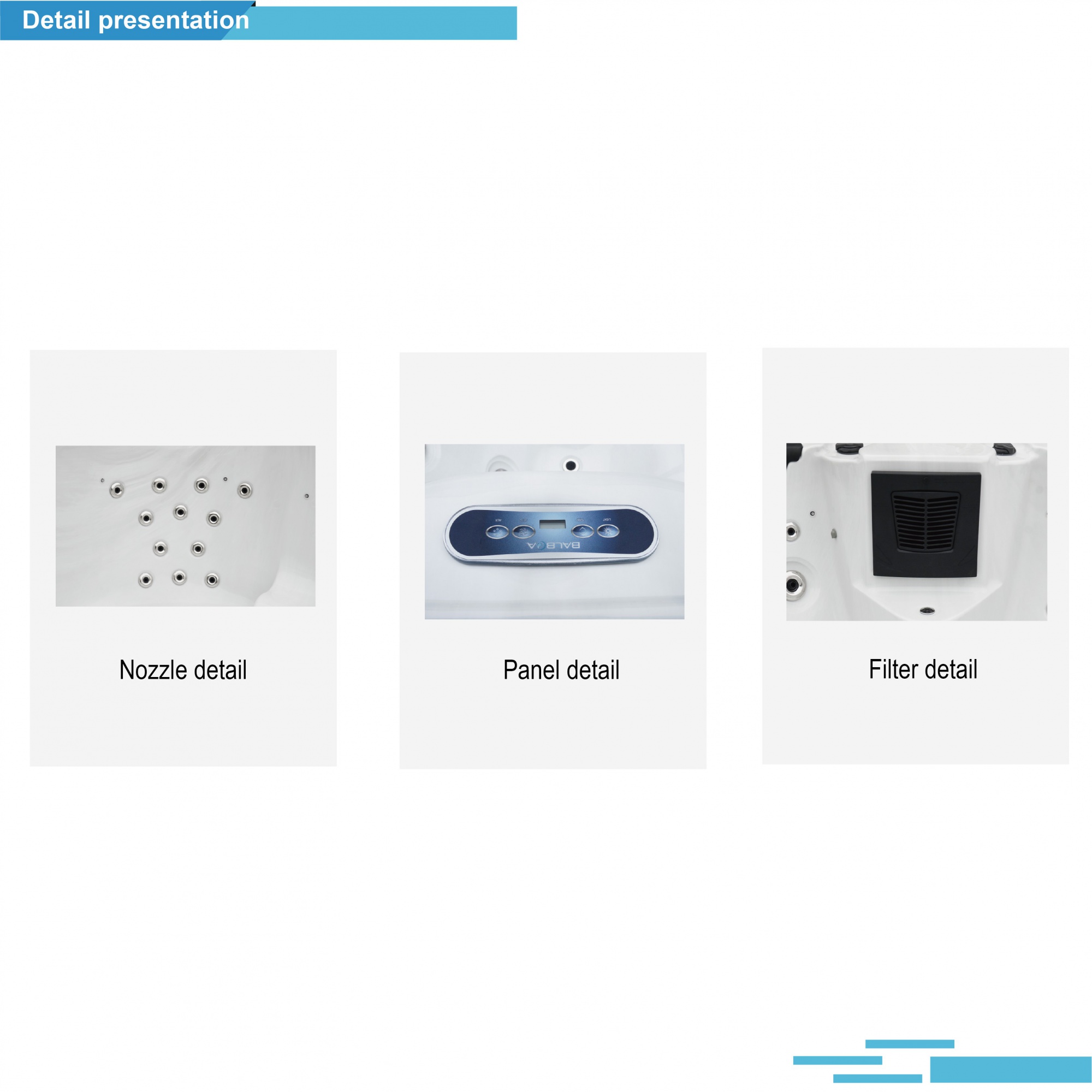 Wholesale SR839 Balboa Hydro Outdoor Spa for Fitness Recovery Modern Luxury Acrylic Hot Tub Soaking With 53pcs Jets