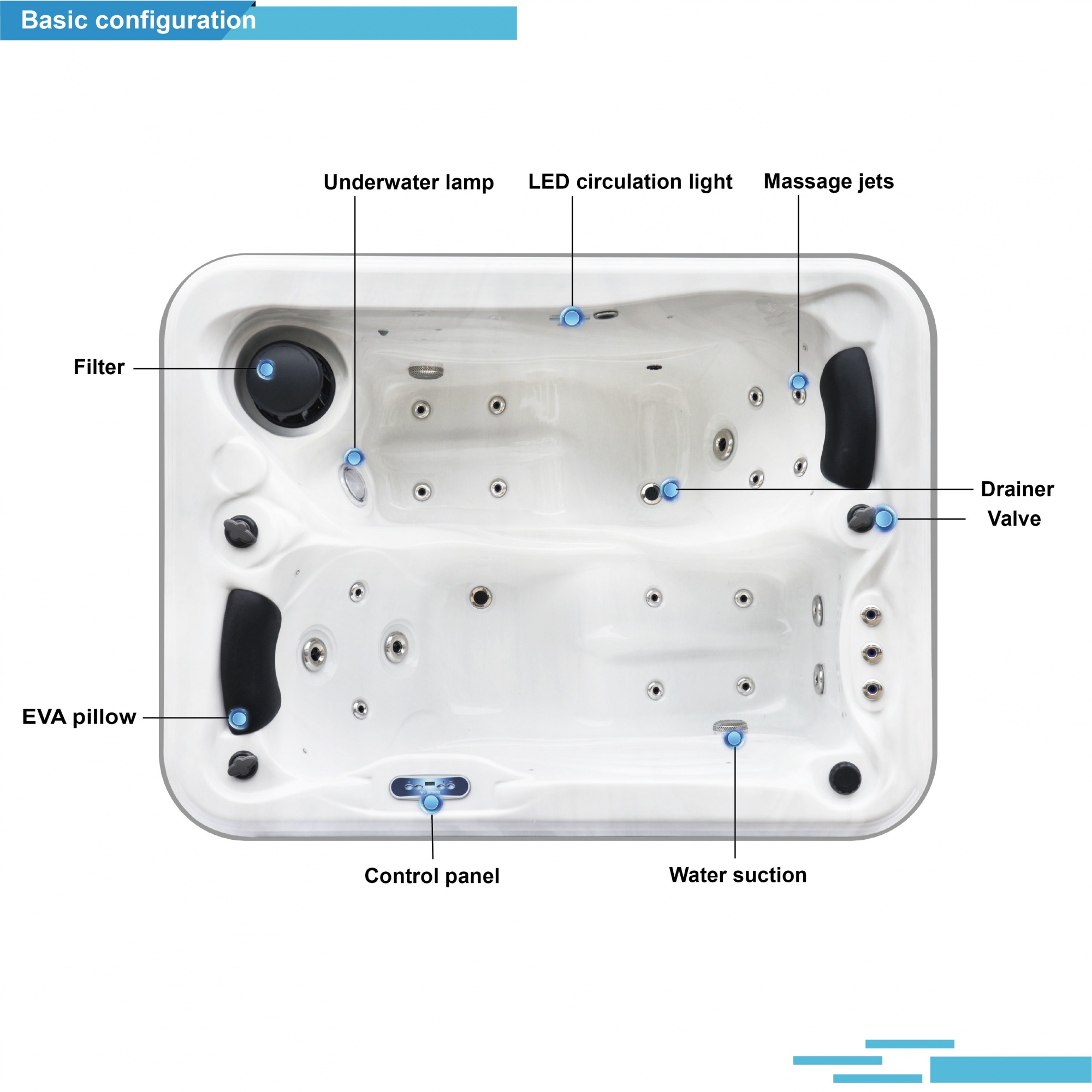 SR843 High Quality Acrylic Luxury Sexi Massage 2 Person Couple Hot Tube Outdoor Spa Tubs for Backyard Relaxation Custom Hot Tub