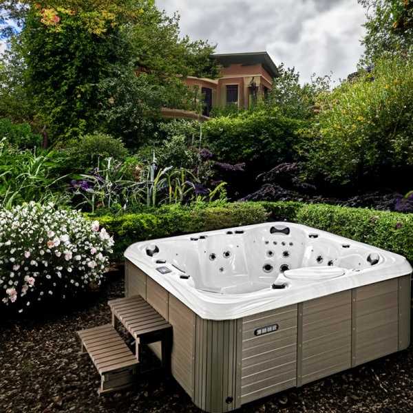 SR878 Sunrans Fashion Design 6 Person Outdoor Hot Tub for Courtyard Large Swim Spa Massage Spa Tub 220v With Balboa System