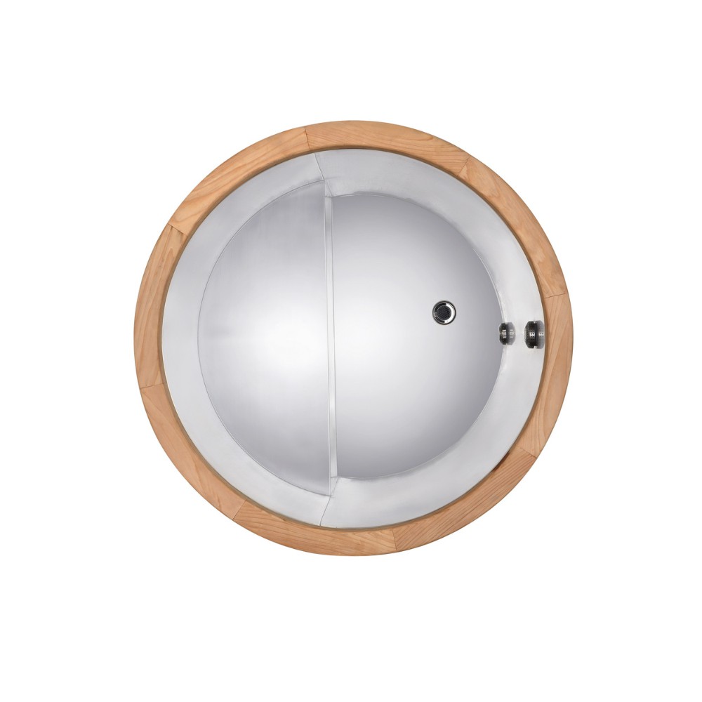 SR-BT1006 Ice Barrel 304 Stainless Steel Hot Cold Plunge Tub with Ozone System 1HP Heat Pump Canadian Red Cedar for Outdoor Recovery Therapy