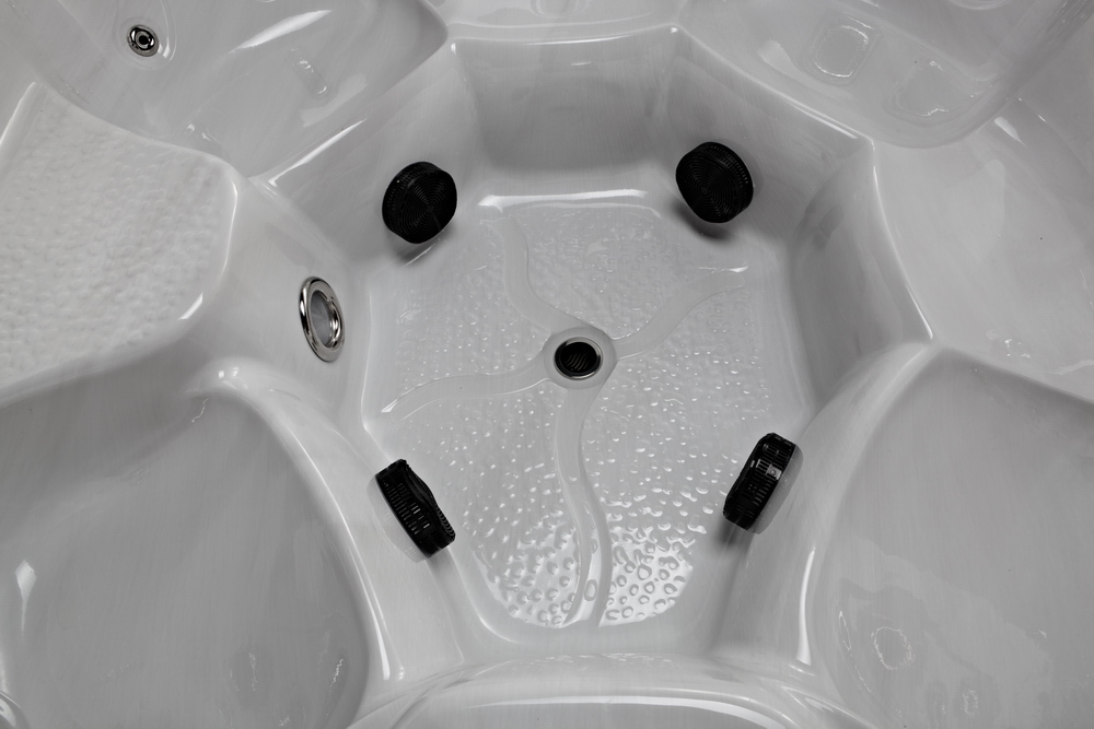 6 Person Square Hot Tub 40 Jets Bluetooth Audio LED Spa with Waterfall