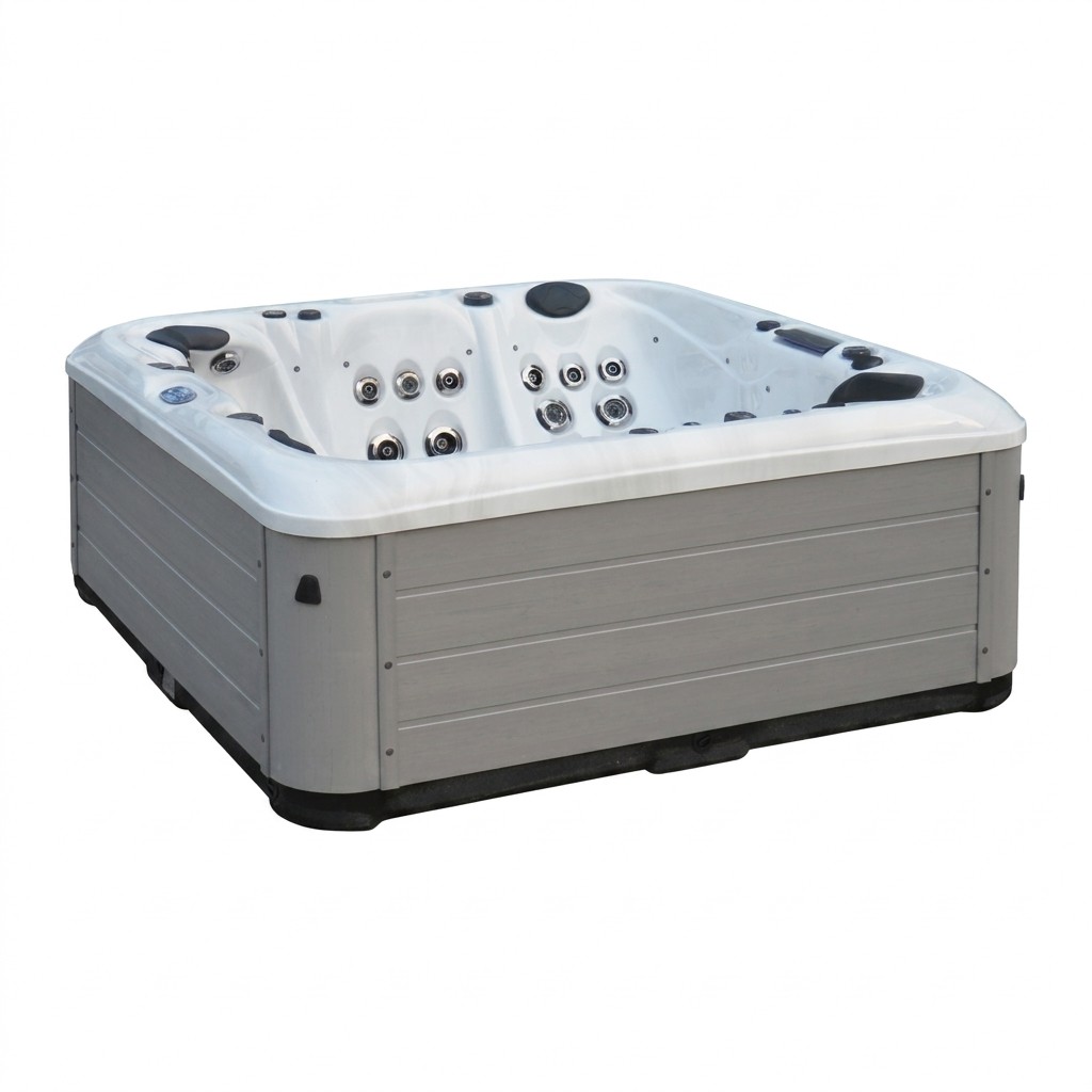 SR8102B 5-Person Luxury Square Spa with 73 Jets, 3x2.0HP Pumps, Balboa BP6013G3+TP600B Control System