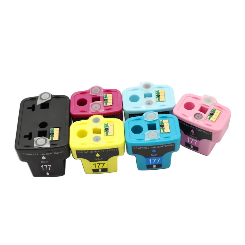 适用惠普HP177墨盒C8721/C8775HE彩色黑色D7155打印机6色墨水
