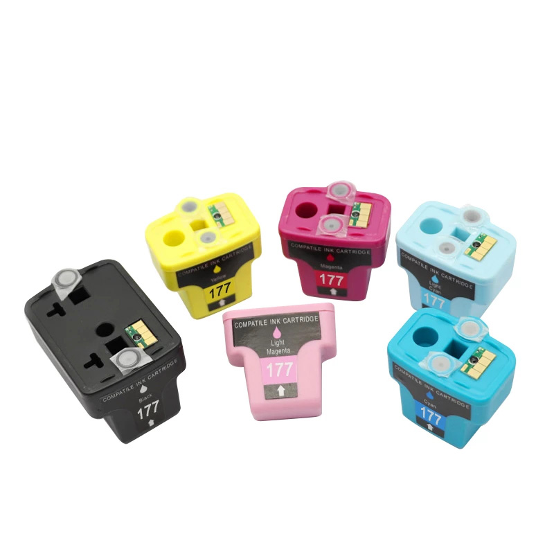 适用惠普HP177墨盒C8721/C8775HE彩色黑色D7155打印机6色墨水