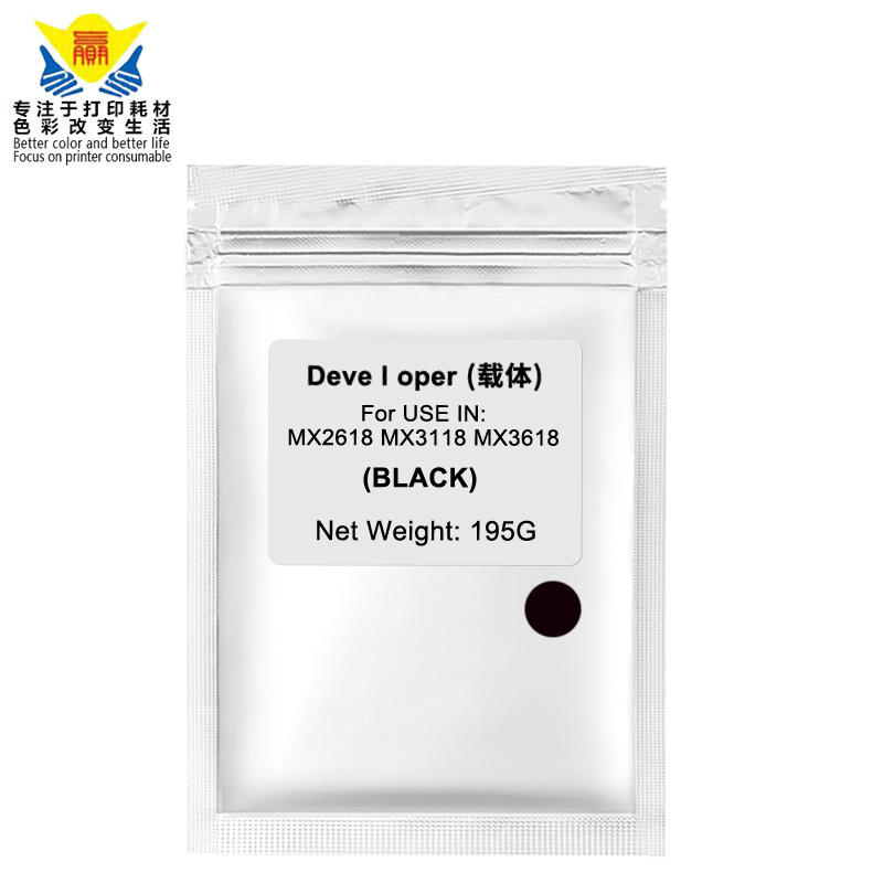 Excellent print quality color developer powder compatible for sharps MX36 MX2618 3118 3618 2318 2018 copier 195g per bag
