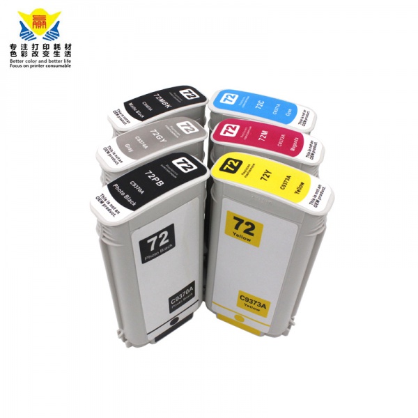 Remanufactured hp72 Ink Cartridge 6 colors for Designjet T610 T770 T795 T1100 T1120 wide format printer