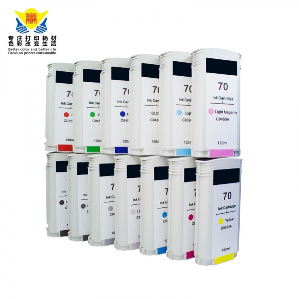Refurbished hp70 Ink Cartridge 8 colors C9449A C9451A C9452A C9453A C9454A C9455A C9390A C9488A for Designjet Z2100 Z3100 Z3200 wide format plotter