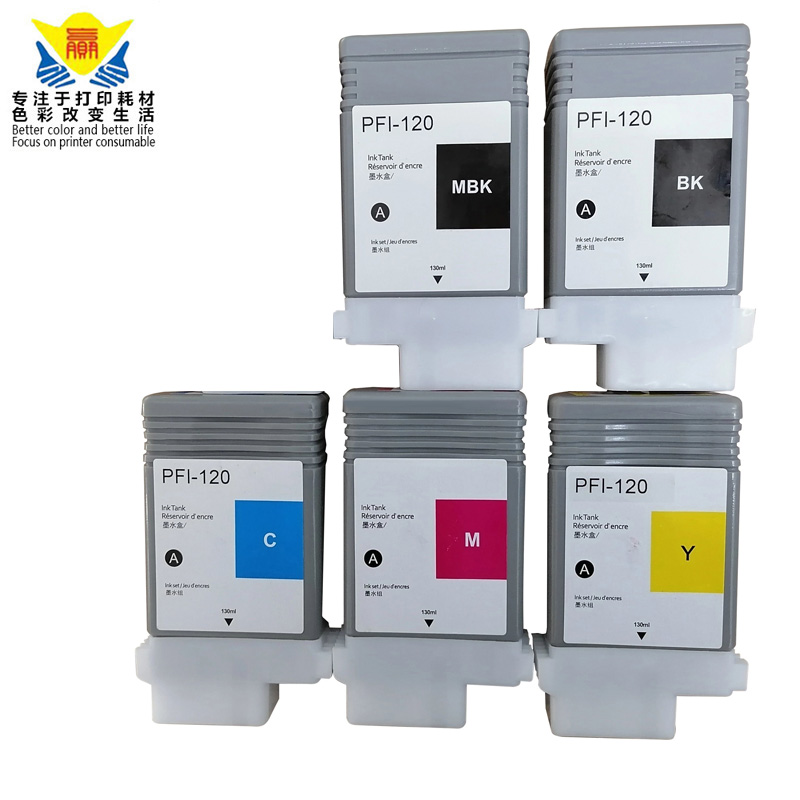 New Compatible 5 color PFI-120 ink cartridge for Canon TM-200 TM-205 TM-300 TM-305 wide format plotter
