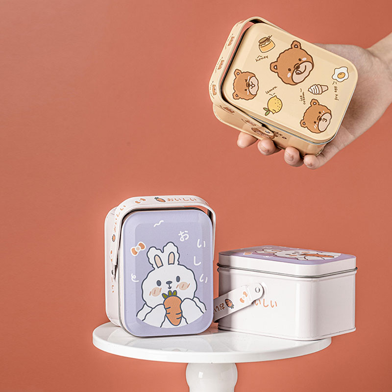 COCOA CHIP COOKIE TIN BOX BISCUIT METAL BOX WITH HANDLE CHINA SUPPLIER