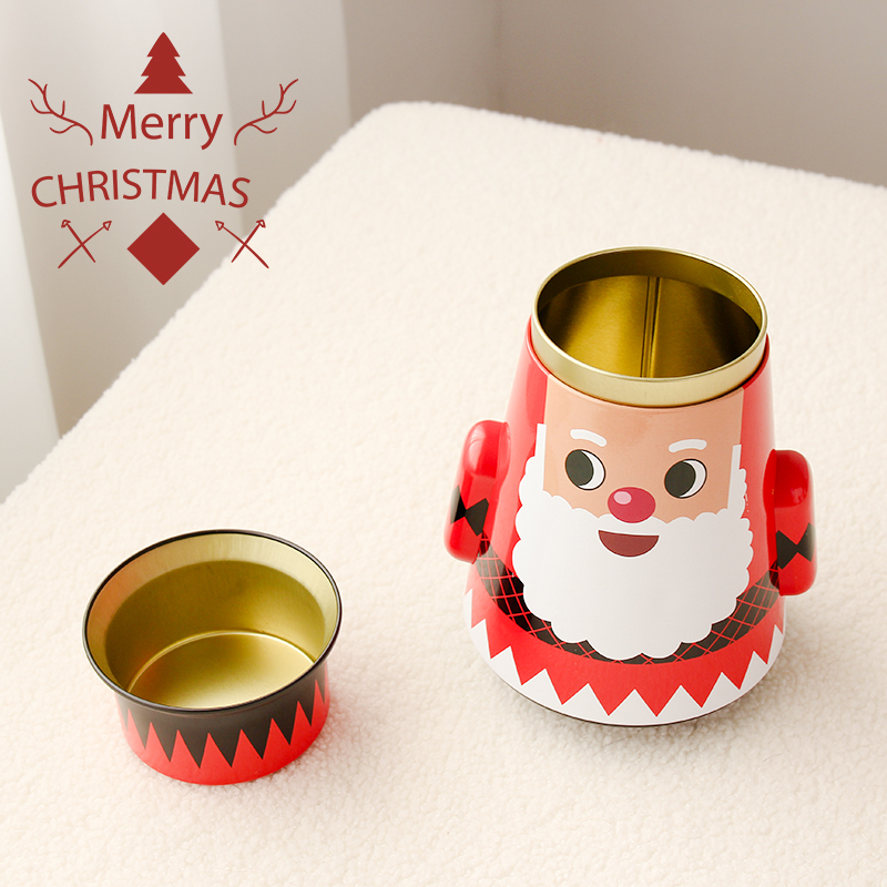 CHRISTMAS METAL BOX CANDY TIN BOX TUMBLER TIN CANS