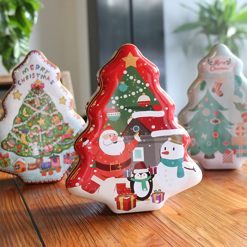 CHRISTMAS CANDY TIN BOX CHRISTMAS TREE CANDY TINS