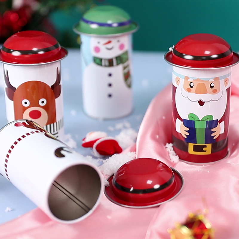 SANTA CLAUS SMALL TIN BOX COOKIE TIN METAL CANDY BOX CHRISTMAS TINS