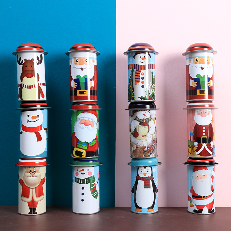 SANTA CLAUS SMALL TIN BOX COOKIE TIN METAL CANDY BOX CHRISTMAS TINS